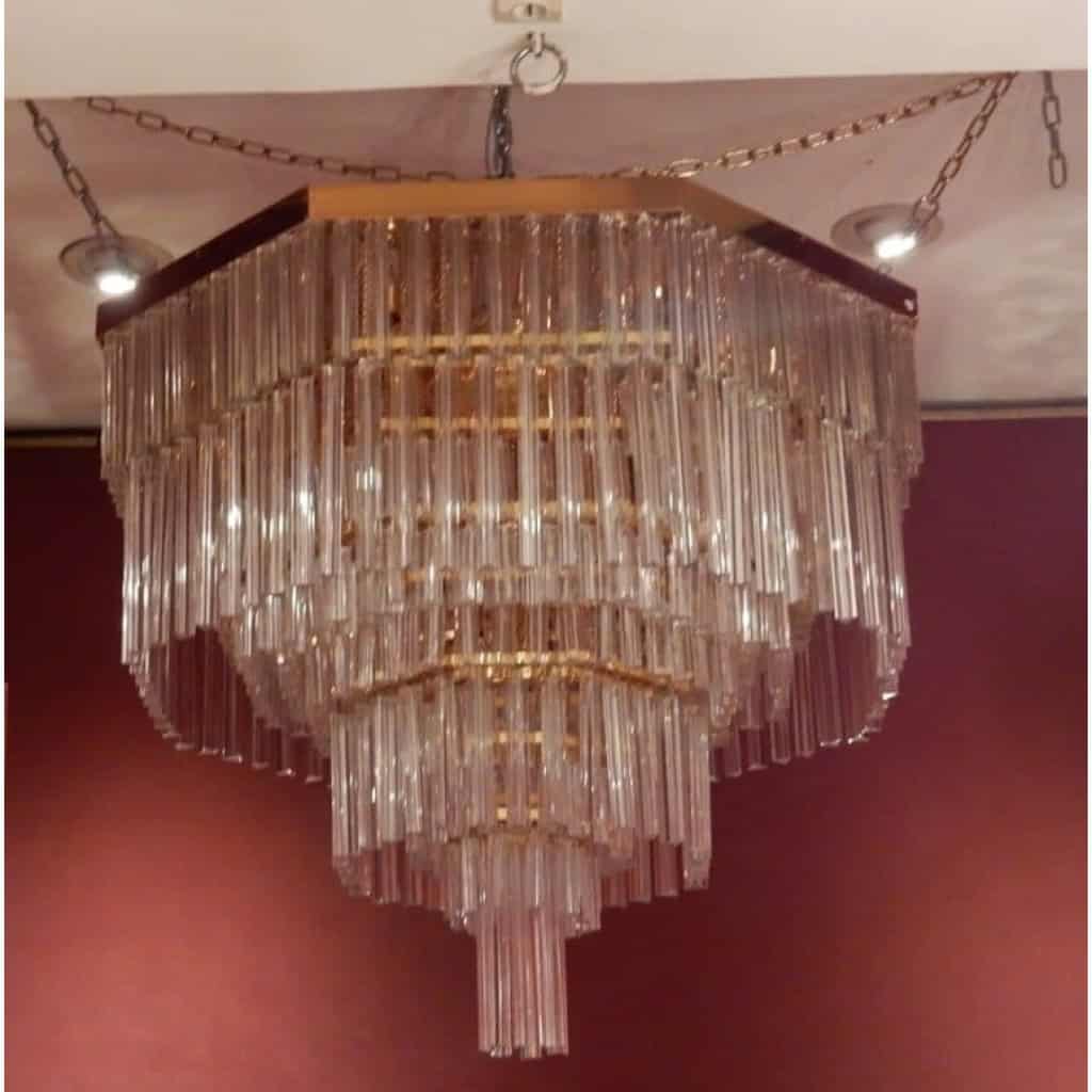 1970′ Lustre Plafonnier Murano Venini | Biron 1970′ Lustre Plafonnier Murano Venini
