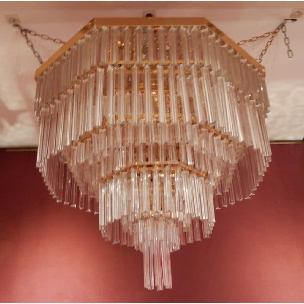 1970′ Lustre Plafonnier Murano Venini | Biron 1970′ Lustre Plafonnier Murano Venini
