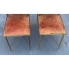 1970′ Paire De Tables à Étage En Bronze Patiné Gainées De Cuir Maison Jansen | Biron 1970′ Paire De Tables à Étage En Bronze Patiné Gainées De Cuir Maison Jansen