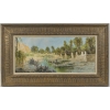Huile sur toilepar Pierre AUZOLE ( Orientaliste ) « OASIS » sud Algérien ou Maroc XIX ème siècle | Biron ||||||||