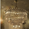 1970′ Lustre 180 Cristaux 17 Ampoules Hauteur 94 x Diamètre 64 cm | Biron |||||||||