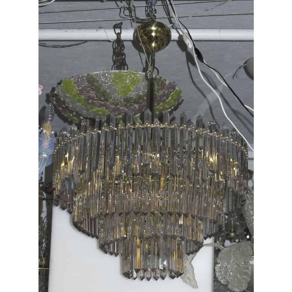 1970′ Lustre 180 Cristaux 17 Ampoules Hauteur 94 x Diamètre 64 cm | Biron 1970′ Lustre 180 Cristaux 17 Ampoules Hauteur 94 x Diamètre 64 cm