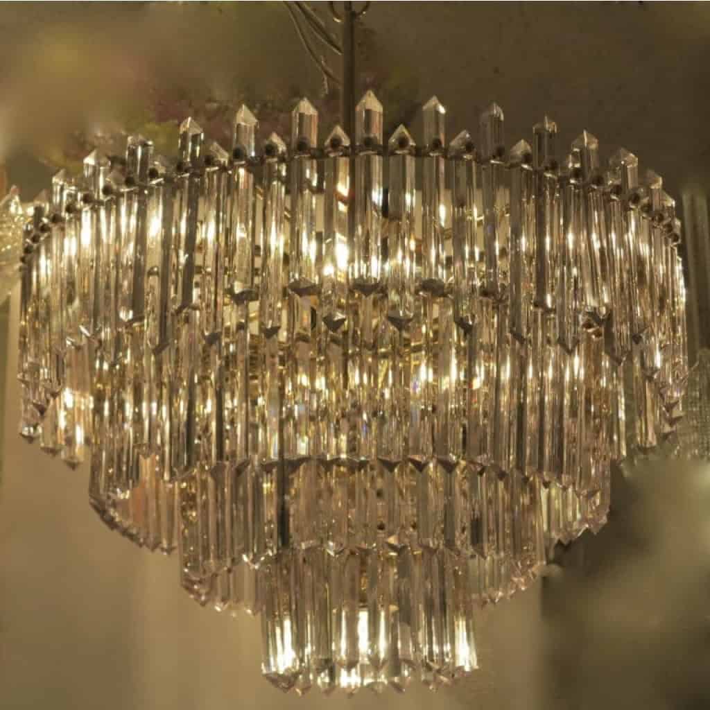 1970′ Lustre 180 Cristaux 17 Ampoules Hauteur 94 x Diamètre 64 cm | Biron 1970′ Lustre 180 Cristaux 17 Ampoules Hauteur 94 x Diamètre 64 cm