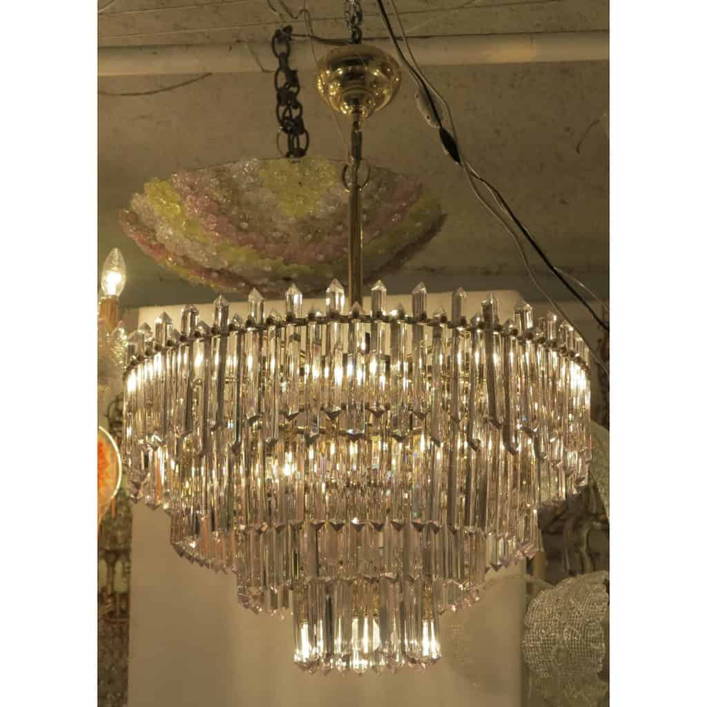 1970′ Lustre 180 Cristaux 17 Ampoules Hauteur 94 x Diamètre 64 cm | Biron 1970′ Lustre 180 Cristaux 17 Ampoules Hauteur 94 x Diamètre 64 cm
