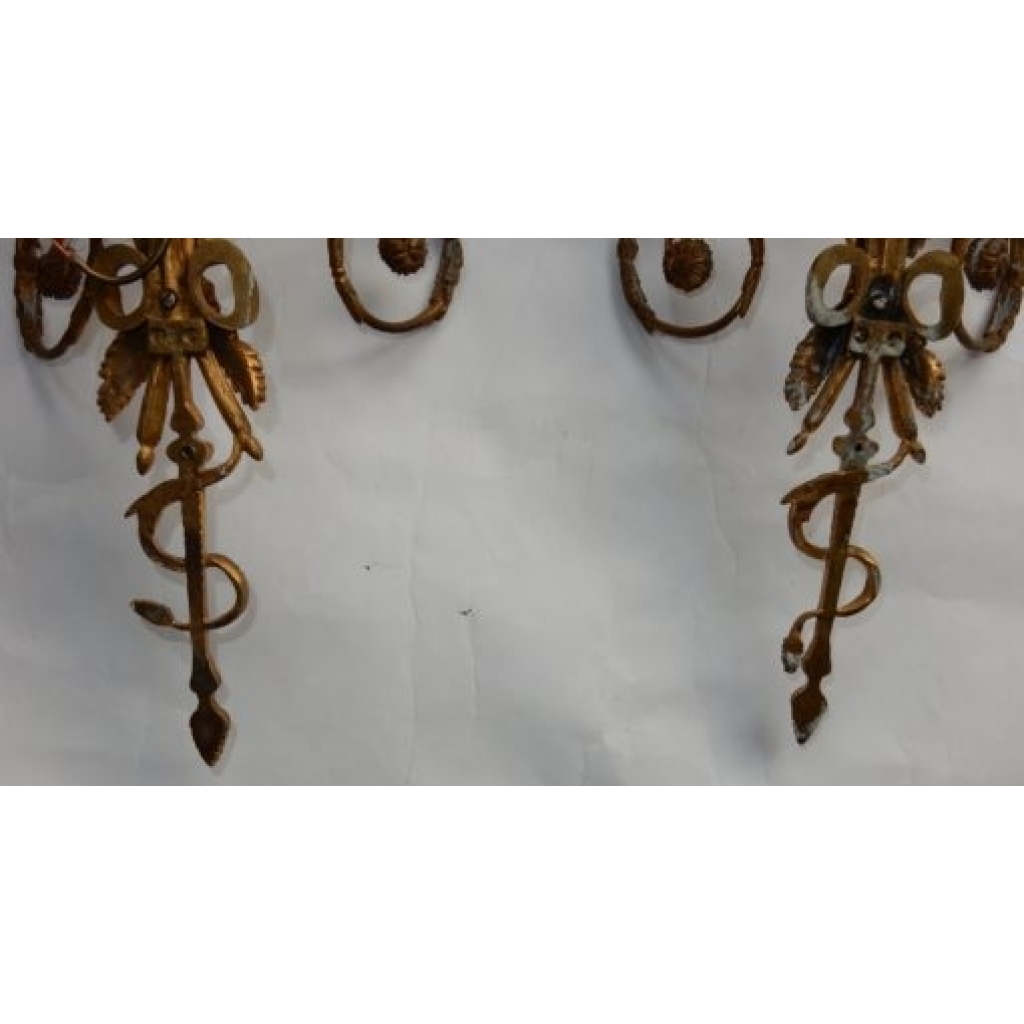 1880′ Paire d’Appliques En Bronze Enfants Jouant Des 2 Trompettes Modèle de Jean HAURE | Biron 1880′ Paire d’Appliques En Bronze Enfants Jouant Des 2 Trompettes Modèle de Jean HAURE