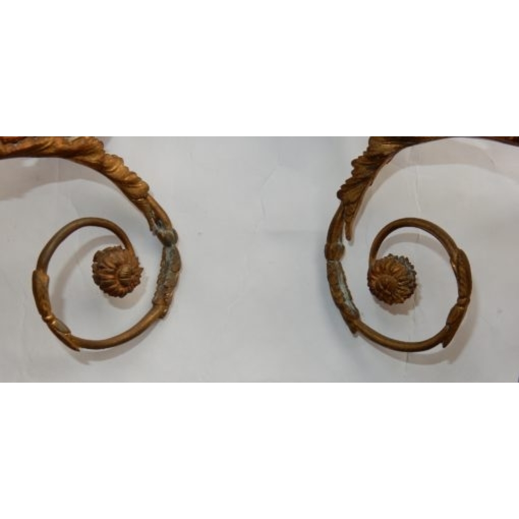 1880′ Paire d’Appliques En Bronze Enfants Jouant Des 2 Trompettes Modèle de Jean HAURE | Biron 1880′ Paire d’Appliques En Bronze Enfants Jouant Des 2 Trompettes Modèle de Jean HAURE