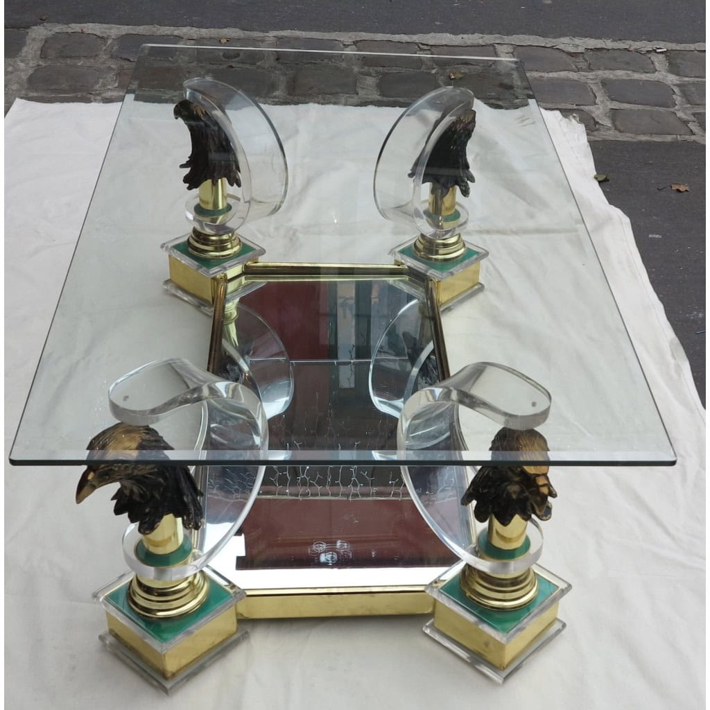 1970′ Table Basse Aux Aigles de Style Maison Charles | Biron ||||||||