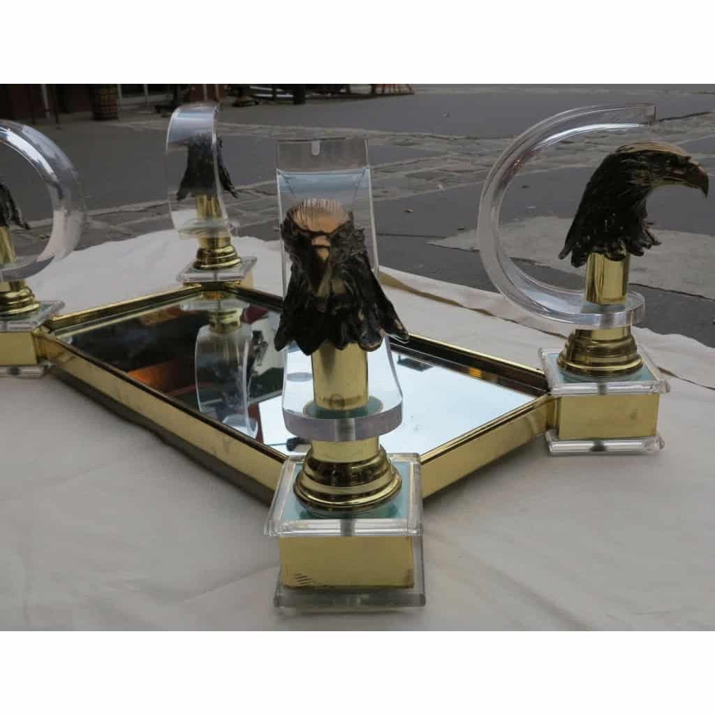 1970′ Table Basse Aux Aigles de Style Maison Charles | Biron 1970′ Table Basse Aux Aigles de Style Maison Charles