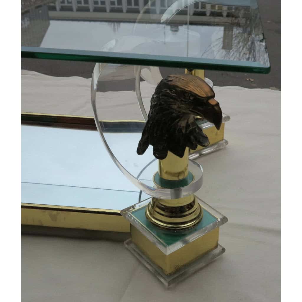 1970′ Table Basse Aux Aigles de Style Maison Charles | Biron 1970′ Table Basse Aux Aigles de Style Maison Charles