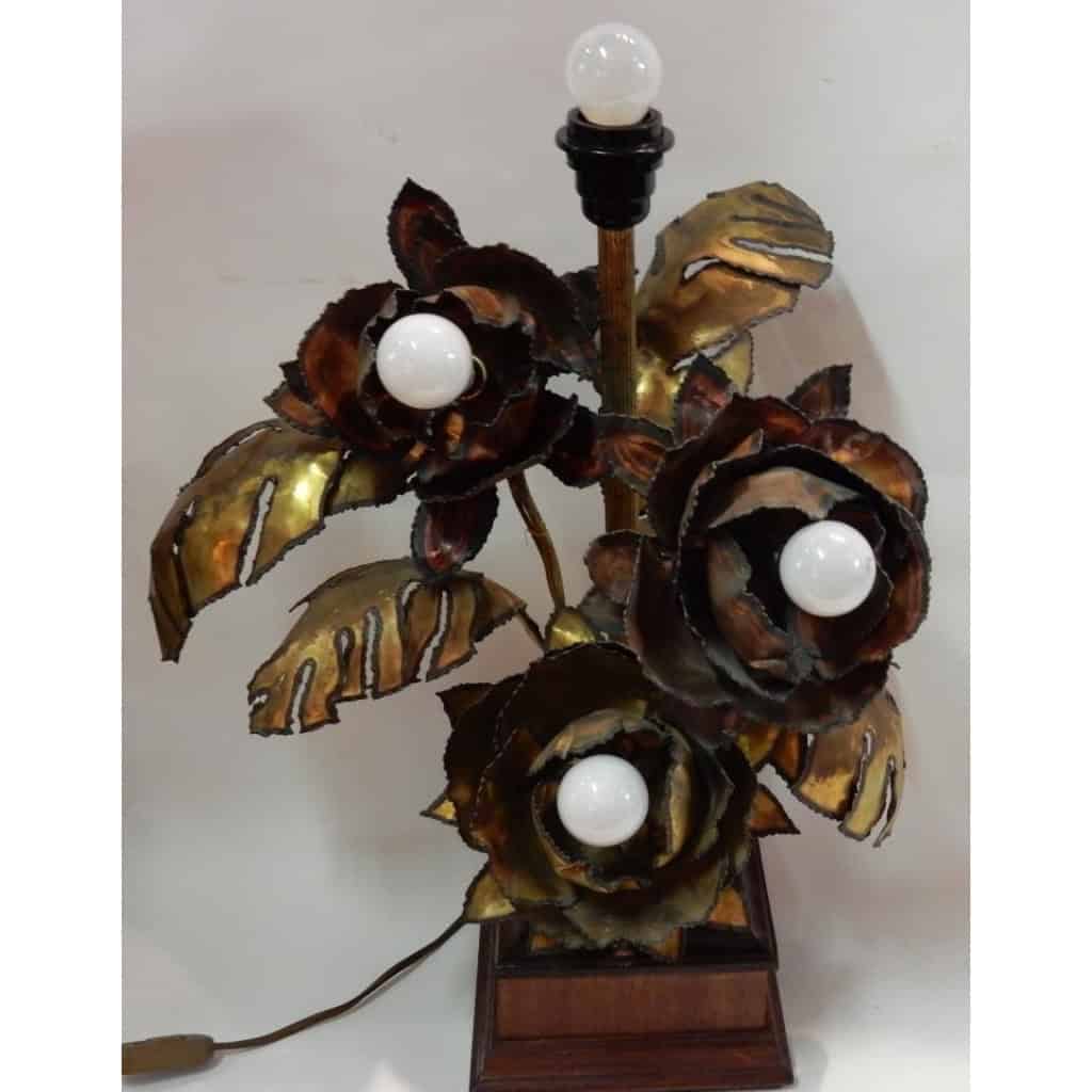 1970′ Lampe Aux Anémones en Métal Style Maison Jansen 3 Têtes Genre Baroque | Biron 1970′ Lampe Aux Anémones en Métal Style Maison Jansen 3 Têtes Genre Baroque