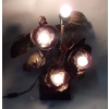 1970′ Lampe Aux Anémones en Métal Style Maison Jansen 3 Têtes Genre Baroque | Biron 1970′ Lampe Aux Anémones en Métal Style Maison Jansen 3 Têtes Genre Baroque
