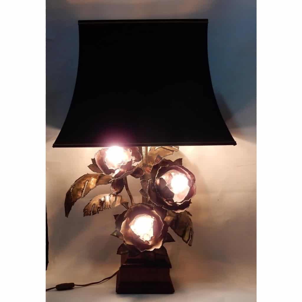 1970′ Lampe Aux Anémones en Métal Style Maison Jansen 3 Têtes Genre Baroque | Biron 1970′ Lampe Aux Anémones en Métal Style Maison Jansen 3 Têtes Genre Baroque