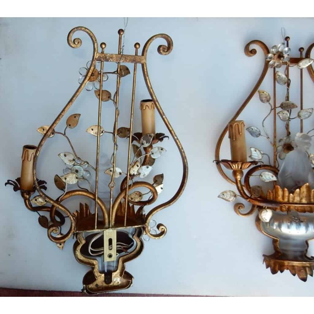 1970′ Paire d’Appliques aux Chinois Style Maison Baguès | Biron 1970′ Paire d’Appliques aux Chinois Style Maison Baguès