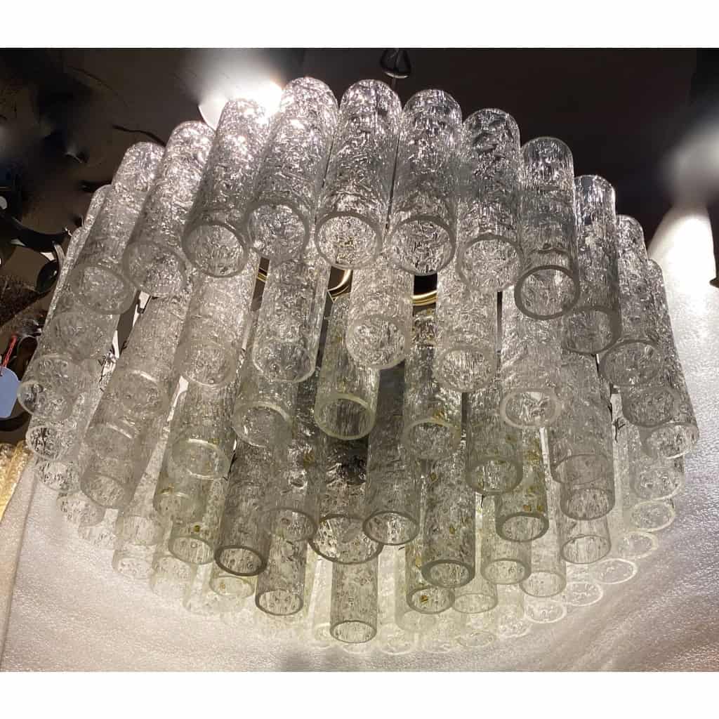 1970′ Lustre Doria 4 Niveaux 78 Cristaux En Verre Soufflé Design Venini Murano | Biron 1970′ Lustre Doria 4 Niveaux 78 Cristaux En Verre Soufflé Design Venini Murano