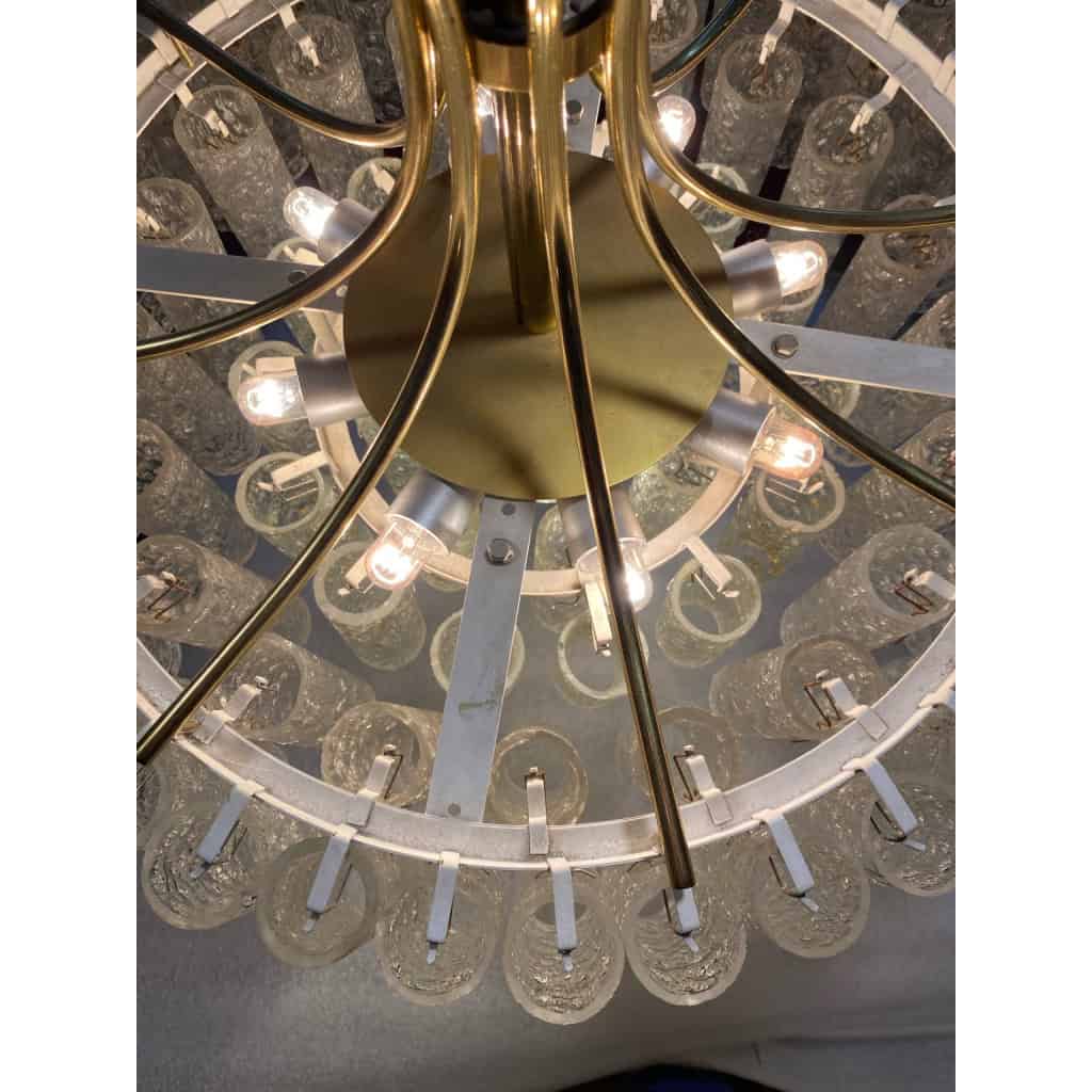 1970′ Lustre Doria 4 Niveaux 78 Cristaux En Verre Soufflé Design Venini Murano | Biron 1970′ Lustre Doria 4 Niveaux 78 Cristaux En Verre Soufflé Design Venini Murano