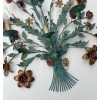 1970′ Applique en Métal Peint à Décor de Gerbe De Fleurs | Biron 1970′ Applique en Métal Peint à Décor de Gerbe De Fleurs