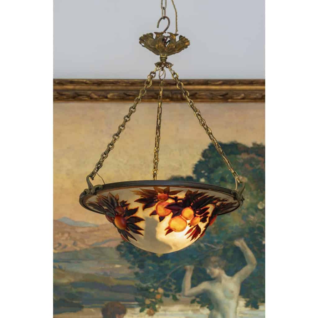 Émile Gallé (1846-1904) Suspension Art Nouveau en verre Soufflé-Moulé circa 1900 | Biron ||||||||||||||