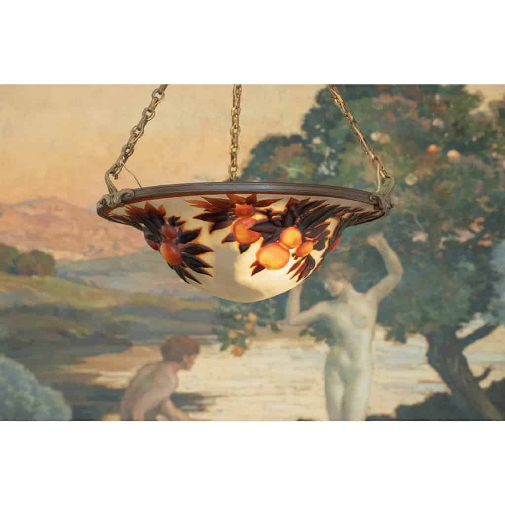 Émile Gallé (1846-1904) Suspension Art Nouveau en verre Soufflé-Moulé circa 1900 | Biron Émile Gallé (1846-1904) Suspension Art Nouveau en verre Soufflé-Moulé circa 1900
