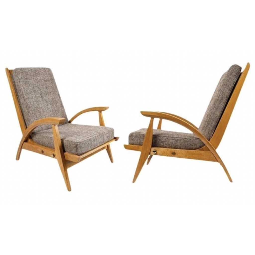 Paire de fauteuils rÃ©glables Guy Besnard, FreeSpan, 1950 | Biron ||||||