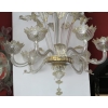 1900/20 Lustre Cristal Murano Avec Inclusions Feuilles d’Or 6 Branches | Biron 1900/20 Lustre Cristal Murano Avec Inclusions Feuilles d’Or 6 Branches