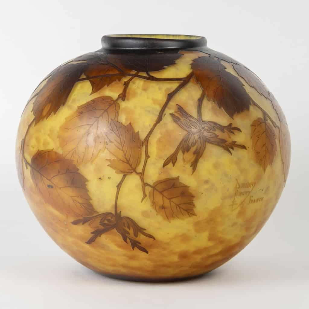 Daum Nancy – Important Vase Boule Aux Noisettes, Pate De Verre Art Nouveau | Biron ||||||||