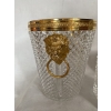 1970′ Seau A Champagne,A Glaçons et Flacon Cristal Pointes De Diamant Avec Tétes De Lion Bronze Doré | Biron 1970′ Seau A Champagne,A Glaçons et Flacon Cristal Pointes De Diamant Avec Tétes De Lion Bronze Doré