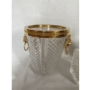 1970′ Seau A Champagne,A Glaçons et Flacon Cristal Pointes De Diamant Avec Tétes De Lion Bronze Doré | Biron 1970′ Seau A Champagne,A Glaçons et Flacon Cristal Pointes De Diamant Avec Tétes De Lion Bronze Doré