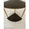 1970′ Encoignure Style Maison Baguès Décor Bambou en Bronze Doré Avec Plateaux Laque de Chine 15