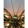 1970’ Applique Papillon en Bronze ou Laiton, Duval Brasseur Ou Isabelle Faure, 4 Ampoules, Ailes d’Agate | Biron 1970’ Applique Papillon en Bronze ou Laiton, Duval Brasseur Ou Isabelle Faure, 4 Ampoules, Ailes d’Agate