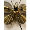 1970’ Applique Papillon en Bronze ou Laiton, Duval Brasseur Ou Isabelle Faure, 4 Ampoules, Ailes d’Agate | Biron 1970’ Applique Papillon en Bronze ou Laiton, Duval Brasseur Ou Isabelle Faure, 4 Ampoules, Ailes d’Agate