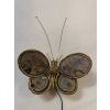 1970’ Applique Papillon en Bronze ou Laiton, Duval Brasseur Ou Isabelle Faure, 4 Ampoules, Ailes d’Agate | Biron 1970’ Applique Papillon en Bronze ou Laiton, Duval Brasseur Ou Isabelle Faure, 4 Ampoules, Ailes d’Agate