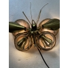 1970’ Applique Papillon en Bronze ou Laiton, Duval Brasseur Ou Isabelle Faure, 4 Ampoules, Ailes d’Agate | Biron 1970’ Applique Papillon en Bronze ou Laiton, Duval Brasseur Ou Isabelle Faure, 4 Ampoules, Ailes d’Agate