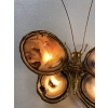 1970’ Applique Papillon en Bronze ou Laiton, Duval Brasseur Ou Isabelle Faure, 4 Ampoules, Ailes d’Agate | Biron 1970’ Applique Papillon en Bronze ou Laiton, Duval Brasseur Ou Isabelle Faure, 4 Ampoules, Ailes d’Agate