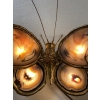 1970’ Applique Papillon en Bronze ou Laiton, Duval Brasseur Ou Isabelle Faure, 4 Ampoules, Ailes d’Agate | Biron 1970’ Applique Papillon en Bronze ou Laiton, Duval Brasseur Ou Isabelle Faure, 4 Ampoules, Ailes d’Agate