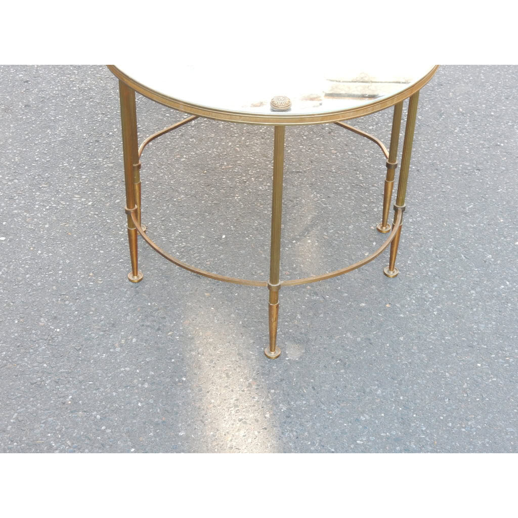 1950-70′ Table Tripartite en Laiton Style Maison Baguès 5