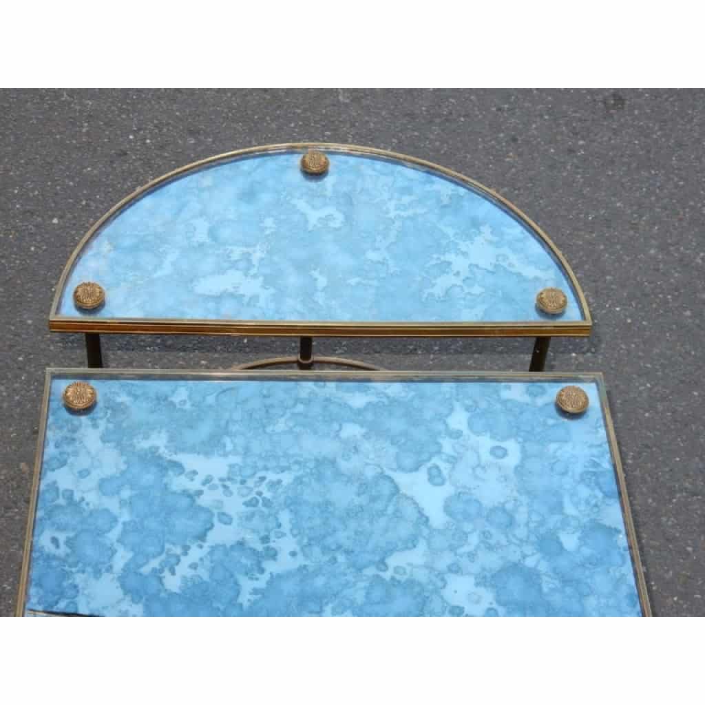 1950-70′ Table Tripartite en Laiton Style Maison Baguès 6