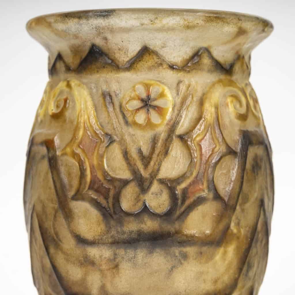 Gabriel Argy Rousseau – Vase Modèle « feuilles De Chardon », 1927 En Pâte De Verre Art Déco | Biron Gabriel Argy Rousseau - Vase Modèle « feuilles De Chardon », 1927 En Pâte De Verre Art Déco