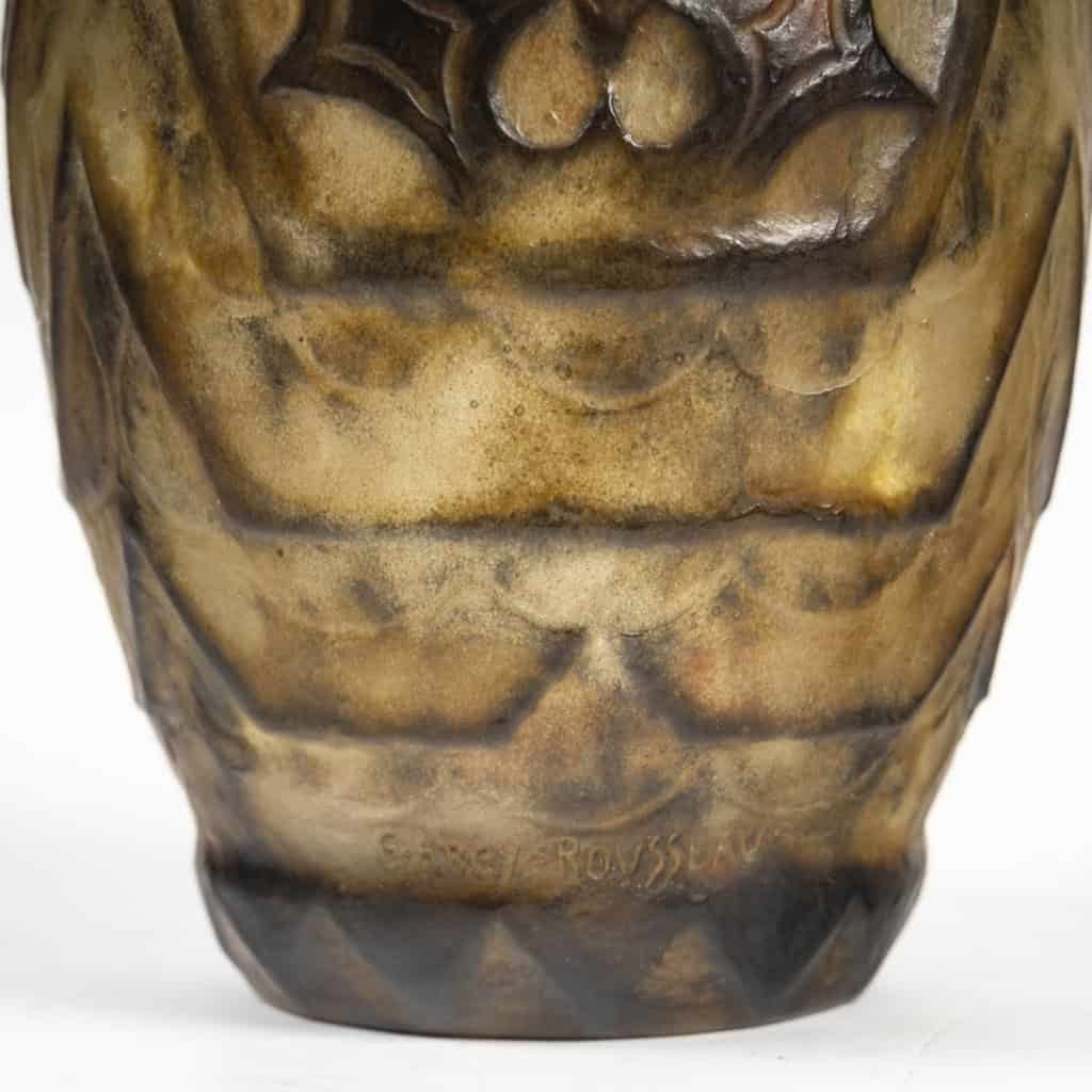 Gabriel Argy Rousseau – Vase Modèle « feuilles De Chardon », 1927 En Pâte De Verre Art Déco | Biron Gabriel Argy Rousseau - Vase Modèle « feuilles De Chardon », 1927 En Pâte De Verre Art Déco