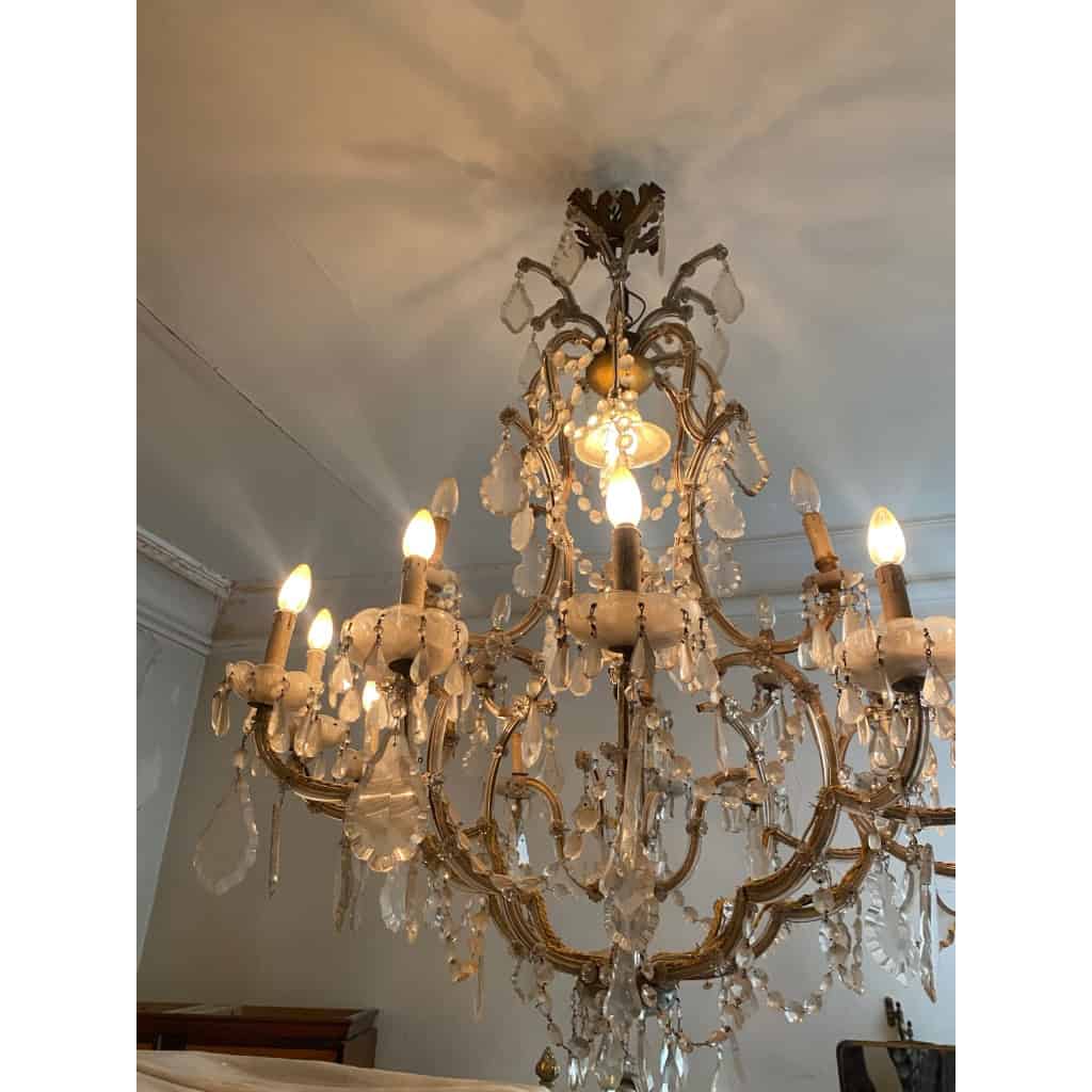 1900′ Lustre Cage 21 Lumiéres Marie Thérèse en Cristal de Bohème | Biron ||||||||||||||