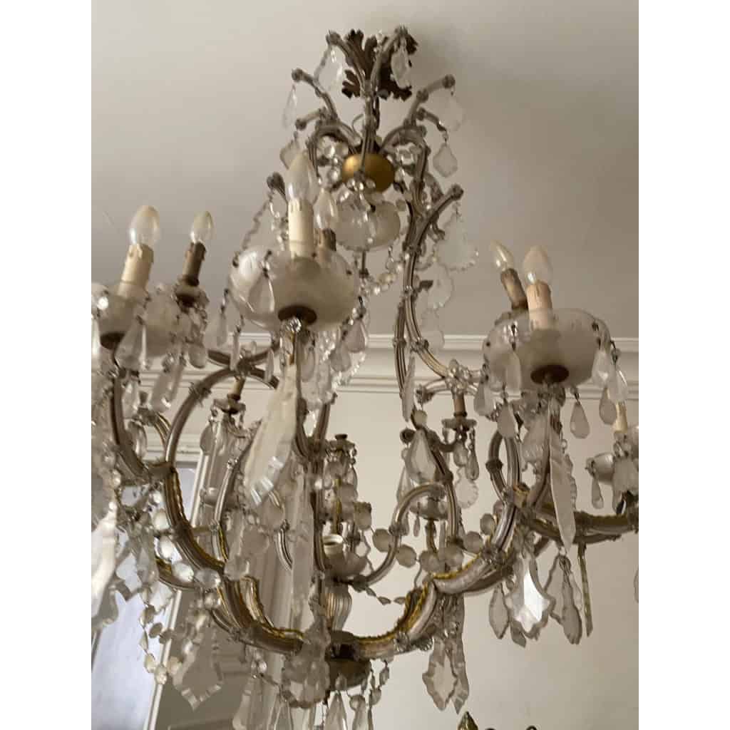 1900′ Lustre Cage 21 Lumiéres Marie Thérèse en Cristal de Bohème | Biron 1900′ Lustre Cage 21 Lumiéres Marie Thérèse en Cristal de Bohème