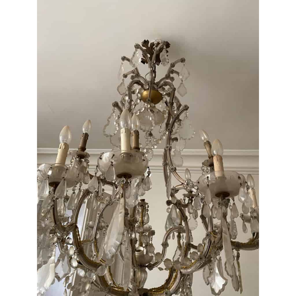 1900′ Lustre Cage 21 Lumiéres Marie Thérèse en Cristal de Bohème | Biron 1900′ Lustre Cage 21 Lumiéres Marie Thérèse en Cristal de Bohème