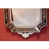 1880/1900′ Miroir Napoléon III Venise Rectangulaire, Cadre en Verre Bleu Orné de Fleurs Émaillées DLG LXIV 12