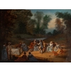École Française du XVIIIème siècle - Banquet Champêtre huile sur toile vers 1750