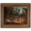École Française du XVIIIème siècle - Banquet Champêtre huile sur toile vers 1750