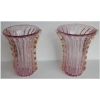 1970′ Paire de Vases Ou Similaires Cristal Murano Rose et Or Signés Toso | Biron 1970′ Paire de Vases Ou Similaires Cristal Murano Rose et Or Signés Toso