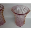 1970′ Paire de Vases Ou Similaires Cristal Murano Rose et Or Signés Toso | Biron 1970′ Paire de Vases Ou Similaires Cristal Murano Rose et Or Signés Toso