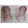 1970′ Paire de Vases Ou Similaires Cristal Murano Rose et Or Signés Toso | Biron 1970′ Paire de Vases Ou Similaires Cristal Murano Rose et Or Signés Toso