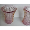 1970′ Paire de Vases Ou Similaires Cristal Murano Rose et Or Signés Toso | Biron 1970′ Paire de Vases Ou Similaires Cristal Murano Rose et Or Signés Toso