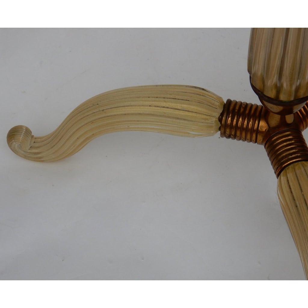 1950/70 Lampadaire Tripode Barovier & Toso Avec Paillons d’Or | Biron 1950/70 Lampadaire Tripode Barovier & Toso Avec Paillons d’Or