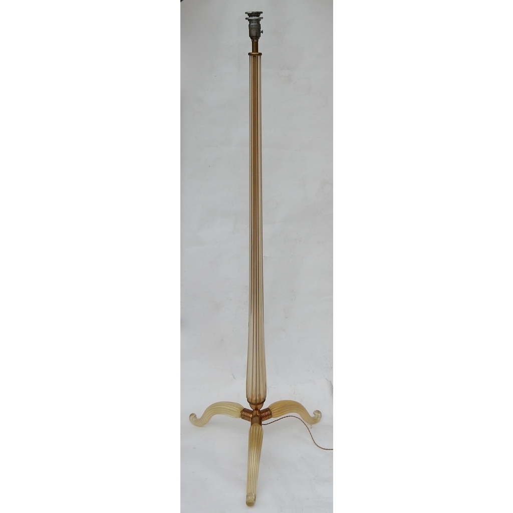 1950/70 Lampadaire Tripode Barovier & Toso Avec Paillons d’Or | Biron 1950/70 Lampadaire Tripode Barovier & Toso Avec Paillons d’Or